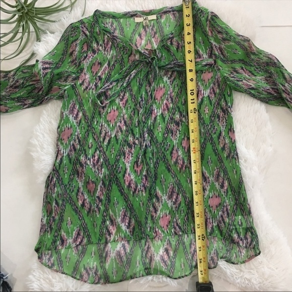 YA Los Angeles green sheer blouse tie - Picture 7 of 8